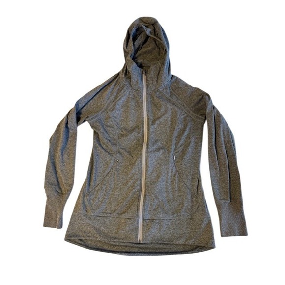 Eddie Bauer Gray Full Zip Thumb Hole Hoodie Jacket - Women's Medium - Picture 1 of 10